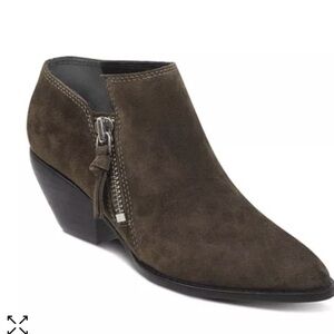 Sigerson Morrison Women’s Hannah Pointed Toe Western Suede Ankle Booties